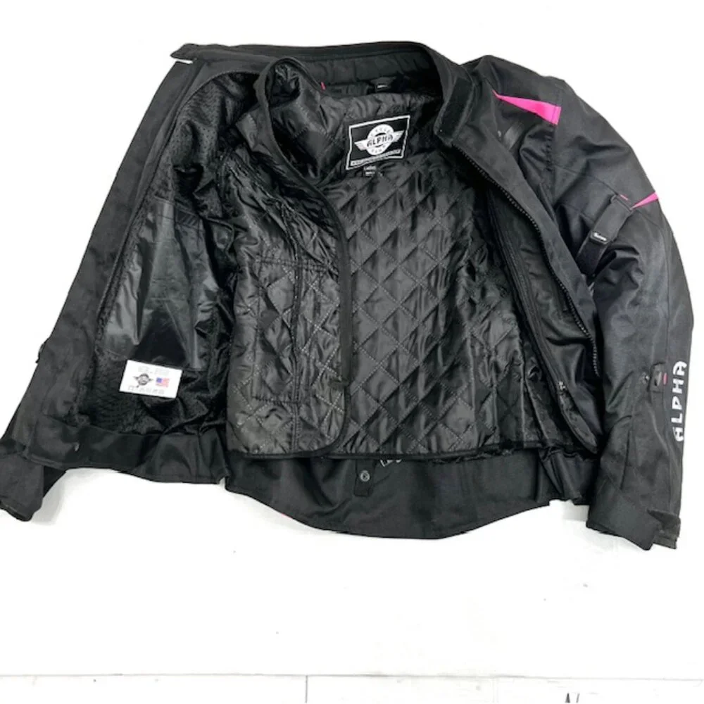 ALPHA CYCLE GEAR  WOMEN MOTORCYCLE JACKET Small RIDING ARMOR LINNING REMOVABLE - Picture 4 of 7